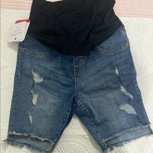 Blue Denim Maternity Shorts